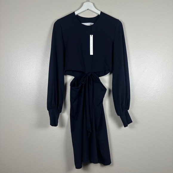 Susana Monaco Dresses & Skirts - Susana Monaco Women's Large Mini Dress‎ Midnight Navy Cutout Tie Front Chic NEW